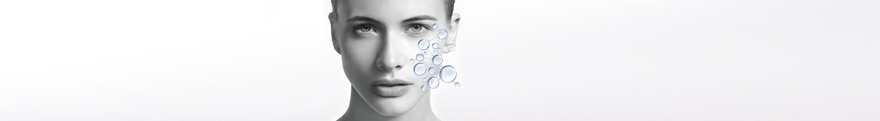 Visage de la femme avec illustration du système d’hydratation naturel de la peau.